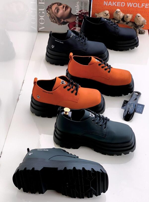 men leather thick-sole shoes
