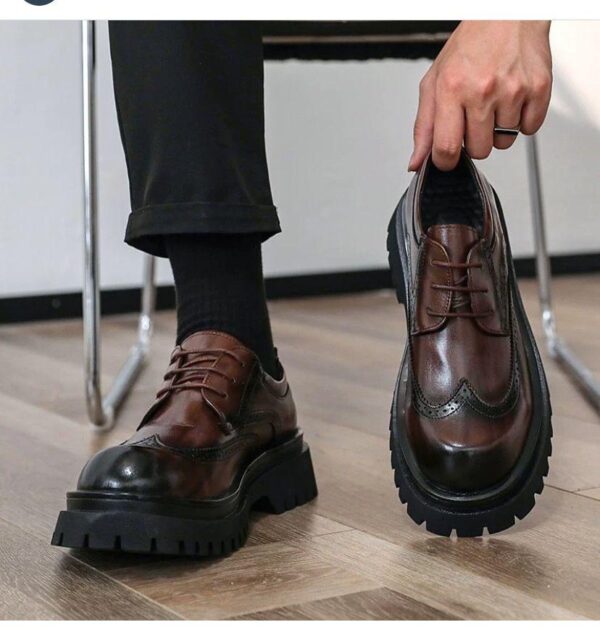 classic brogue leather platform shoes