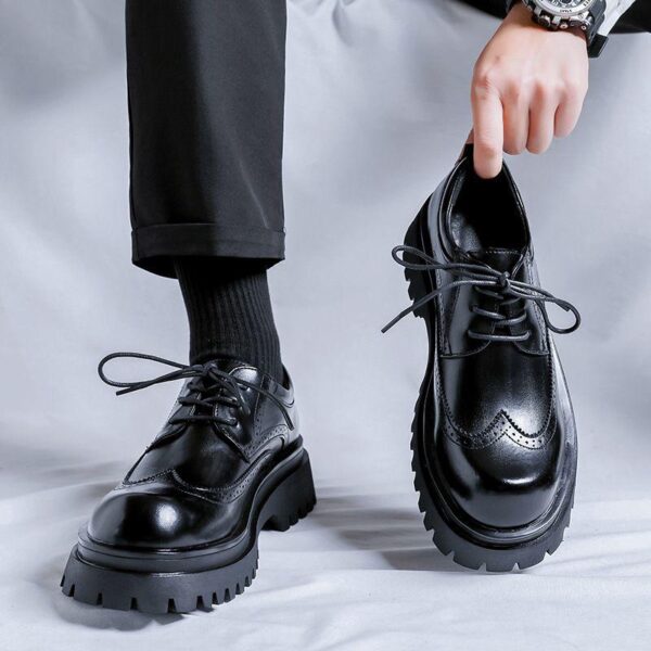 classic brogue leather platform shoes
