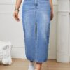 Women Casual High Waist Jeans Skirt