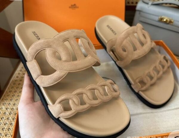 women casual chain pattern slippers