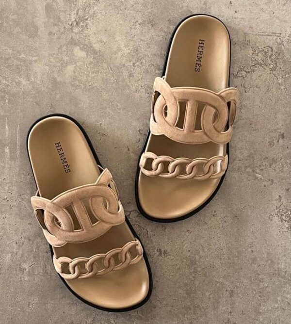 women casual chain pattern slippers