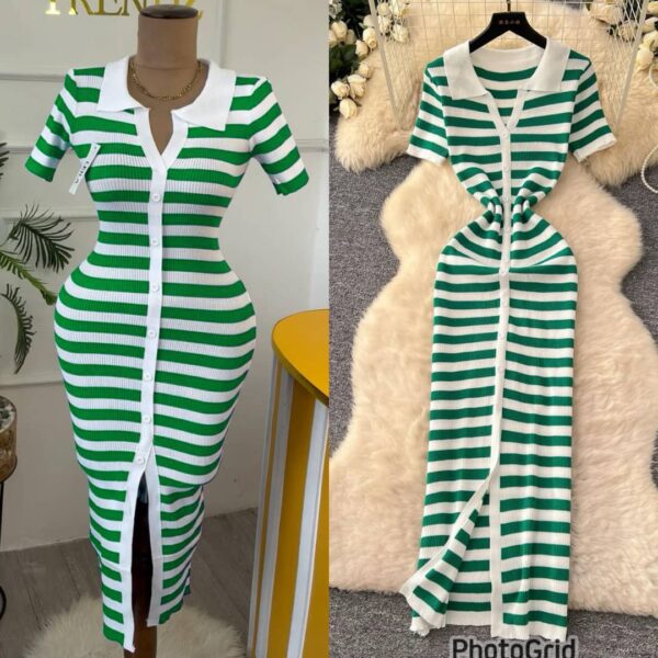 knitted luxury stripe  dress
