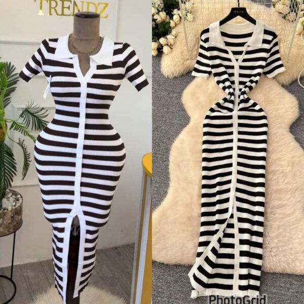 knitted luxury stripe  dress