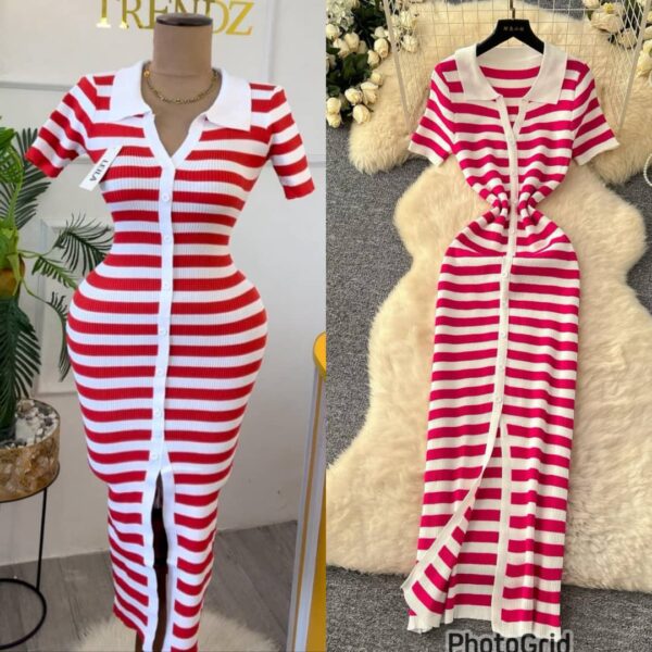 knitted luxury stripe  dress