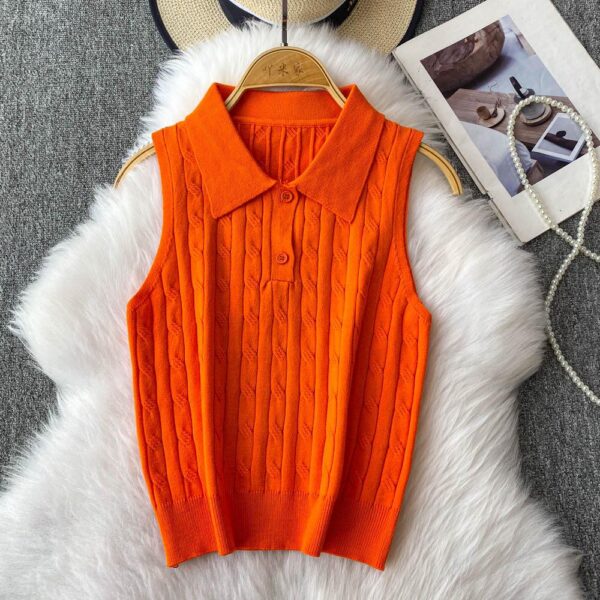 knitted sleeveless top