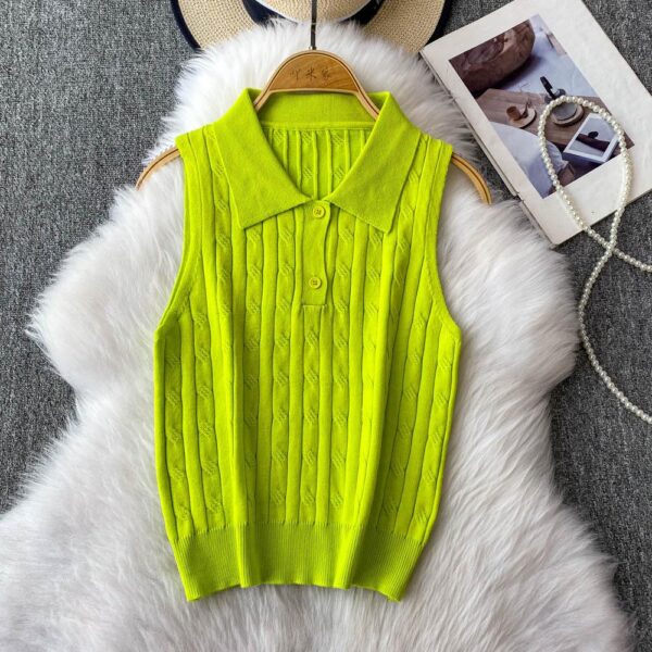 knitted sleeveless top