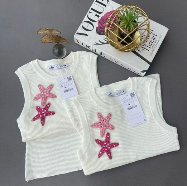 zara starfish knit top