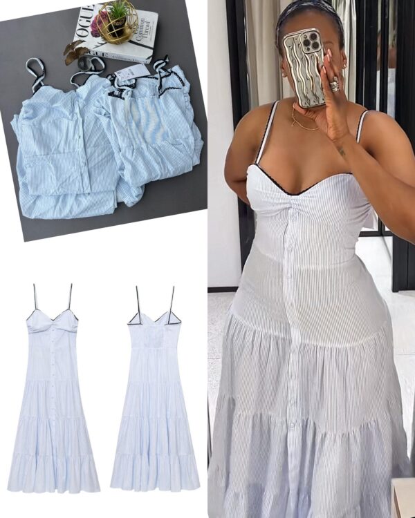 zr striped maxi dress