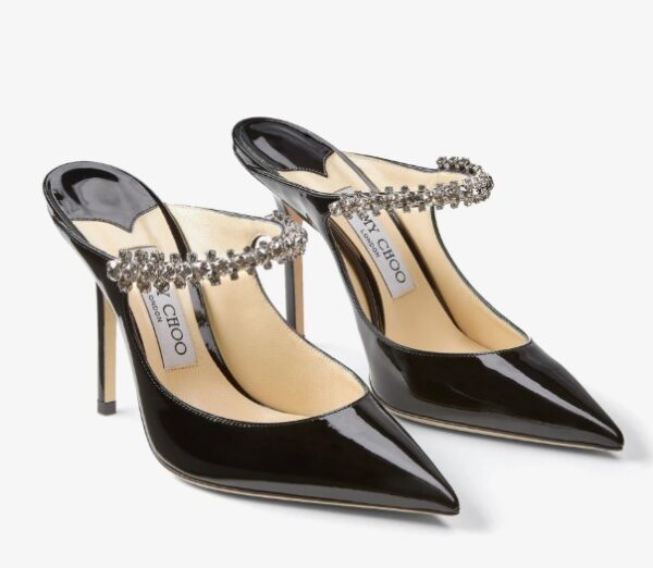 stylish crystal-strap mules