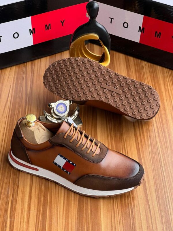 men's casual leather lace-up sneakers