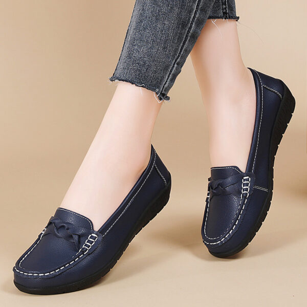 ladies anti-slip leather loafers