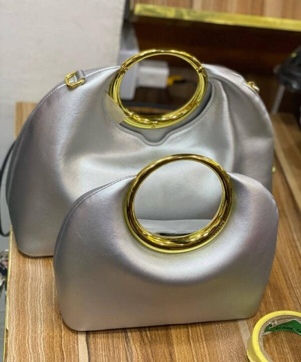 ring handle designer handbag