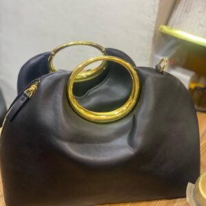ring handle designer handbag