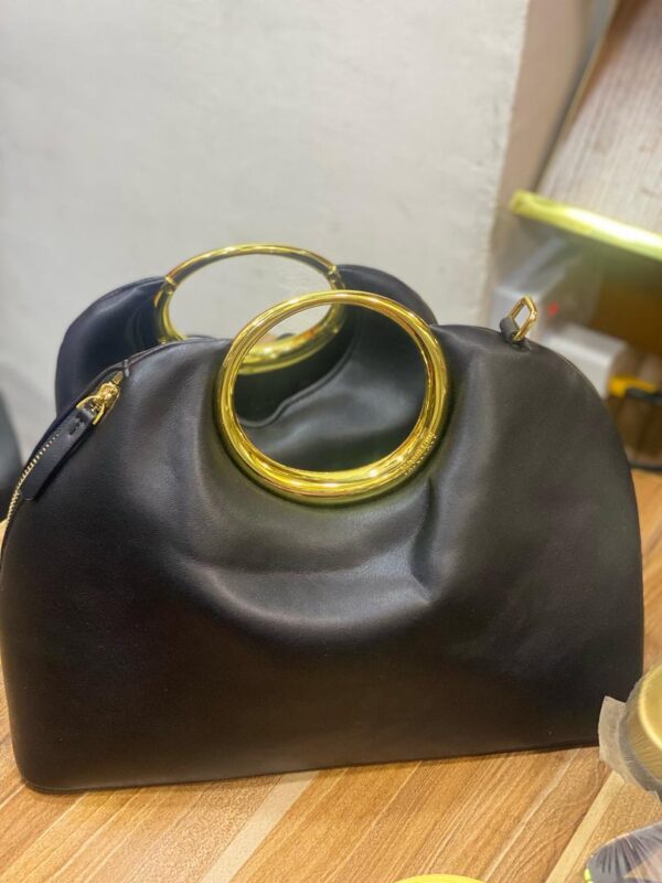 ring handle designer handbag