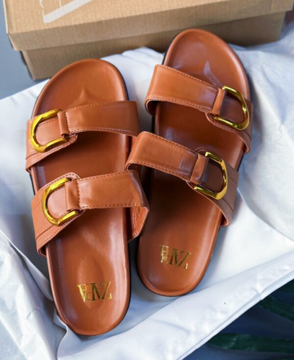 double strap buckle flat
