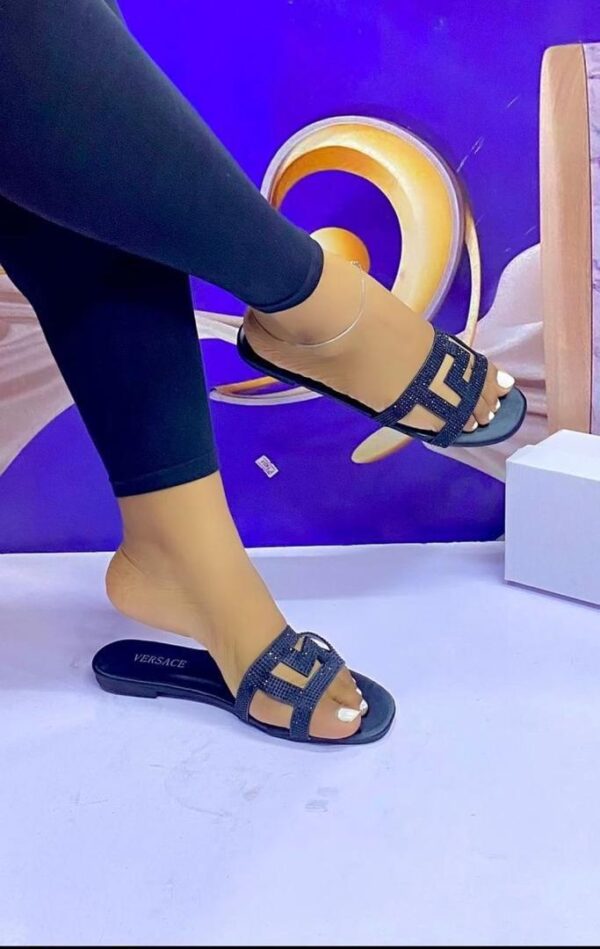 ladies embellished slides