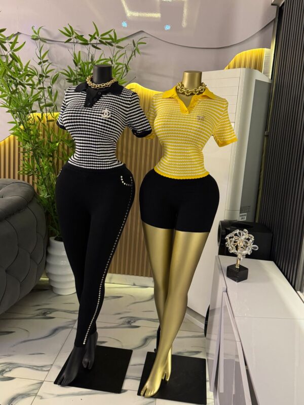 knitted striped ladies top