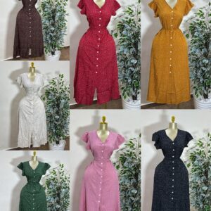 ladies button down dress
