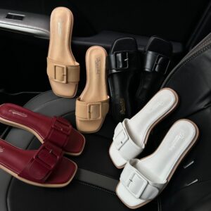 flat slides with buckles