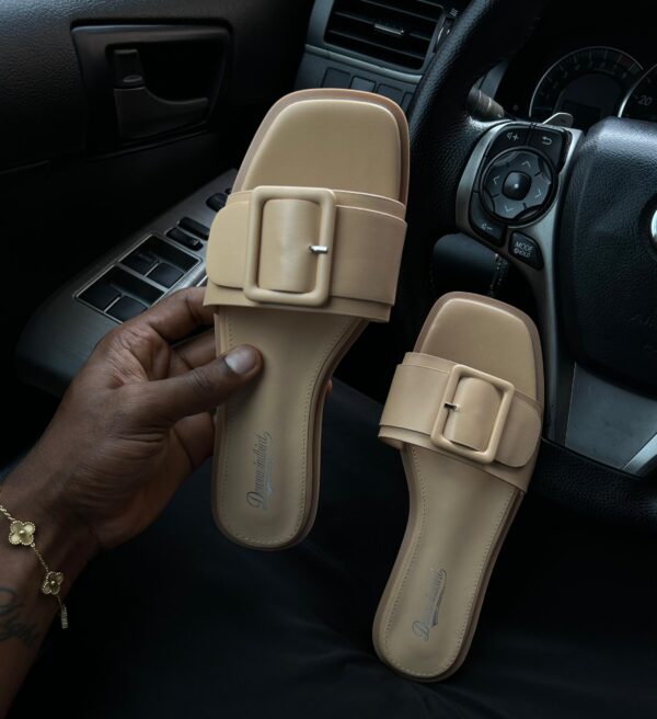 flat slides with buckles