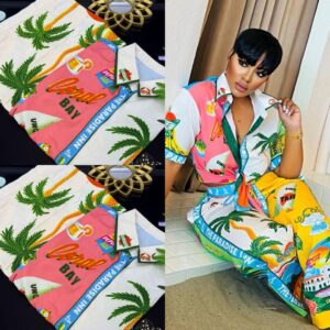 women paradise print pants set