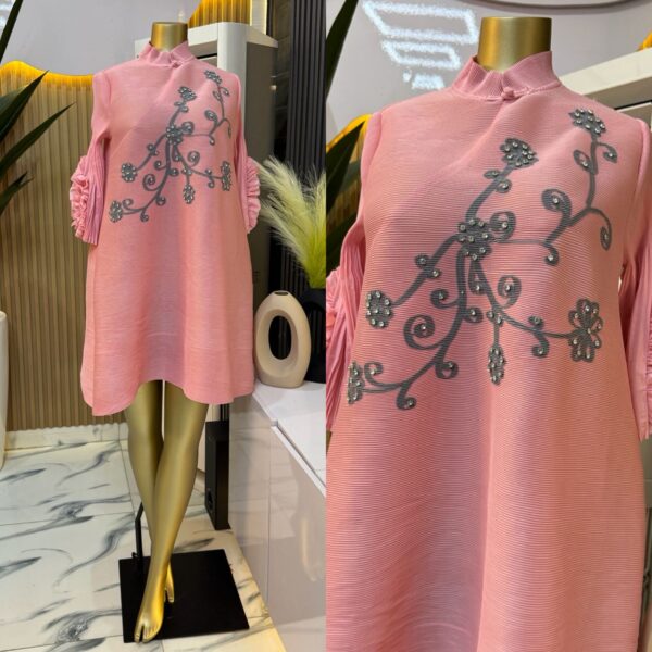 women ruffle sleeve fashion dress