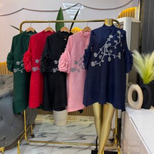 women ruffle sleeve fashion dress
