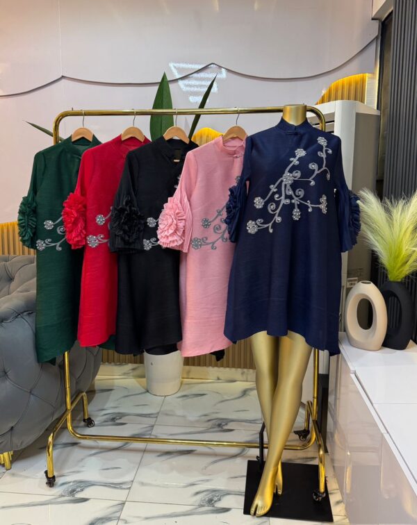 women ruffle sleeve fashion dress