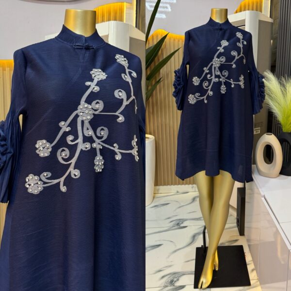 women ruffle sleeve fashion dress