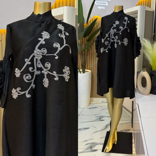 women ruffle sleeve fashion dress