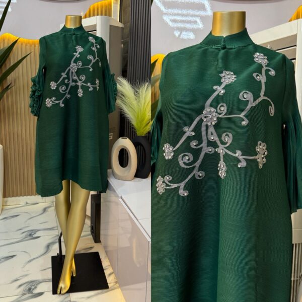 women ruffle sleeve fashion dress