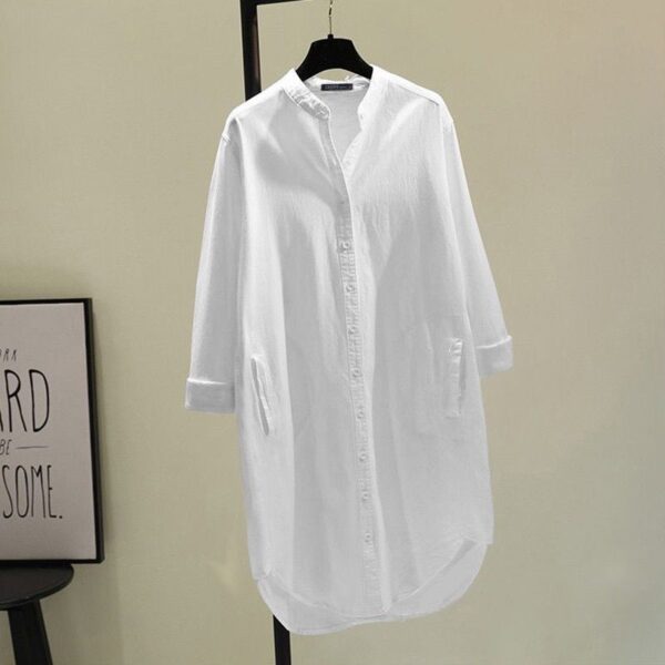 mid-length pocket buttoned shirt