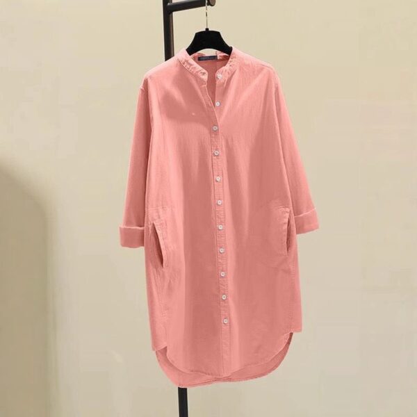 mid-length pocket buttoned shirt