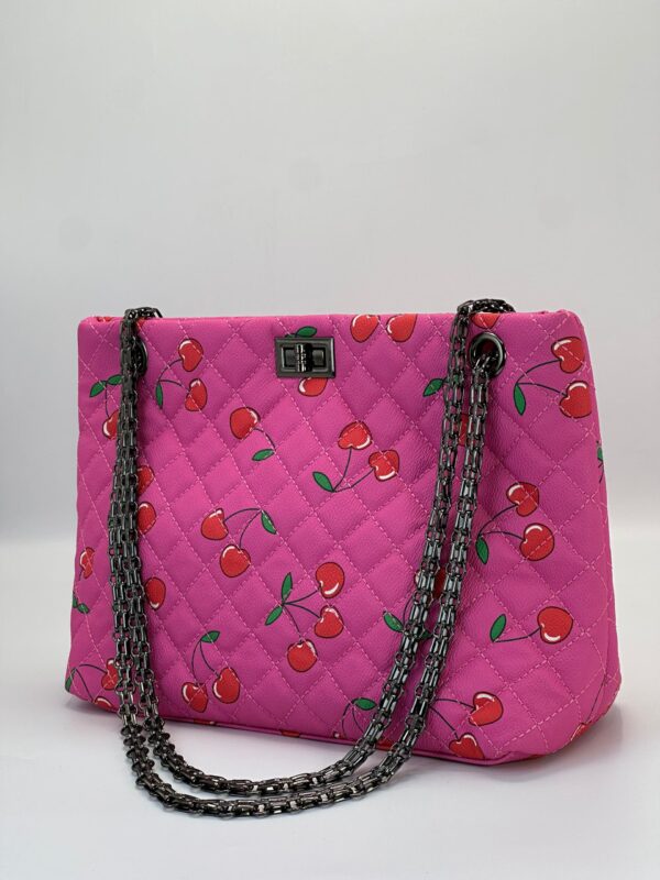 Ladies Cherry Quilted Tote Bag