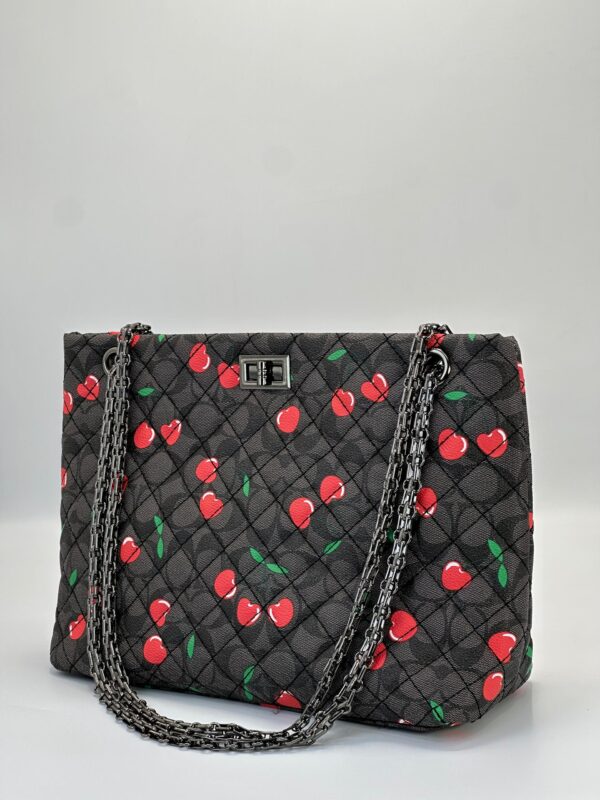 Ladies Cherry Quilted Tote Bag
