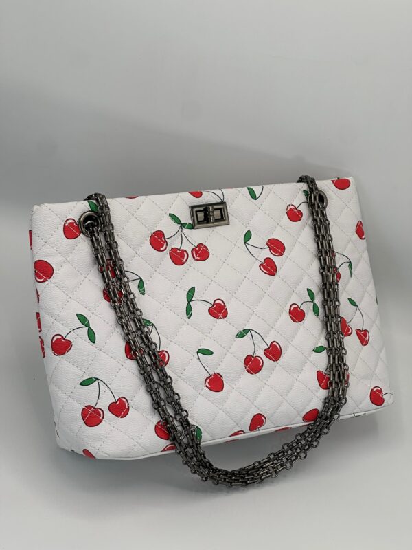 Ladies Cherry Quilted Tote Bag