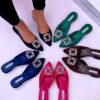 Women Embellished Low Heel Half Shoes