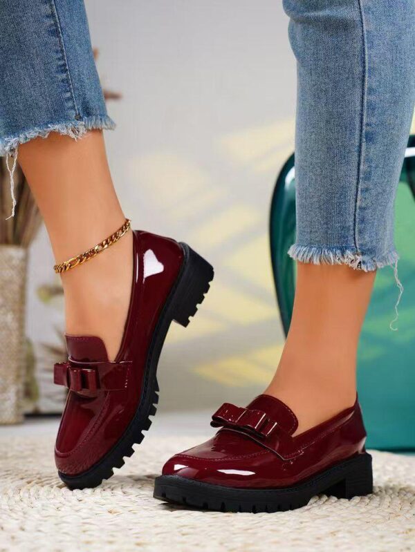 women classic patent leather penny loafers