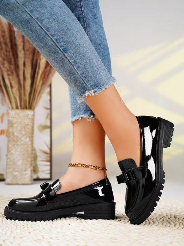 women classic patent leather penny loafers