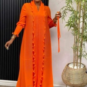 casual stretchy dress with ruffle detail