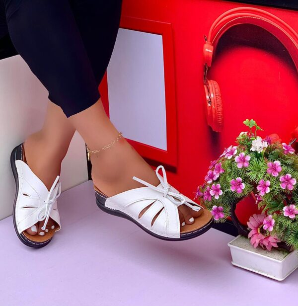 bowknot design wedge heeled slippers