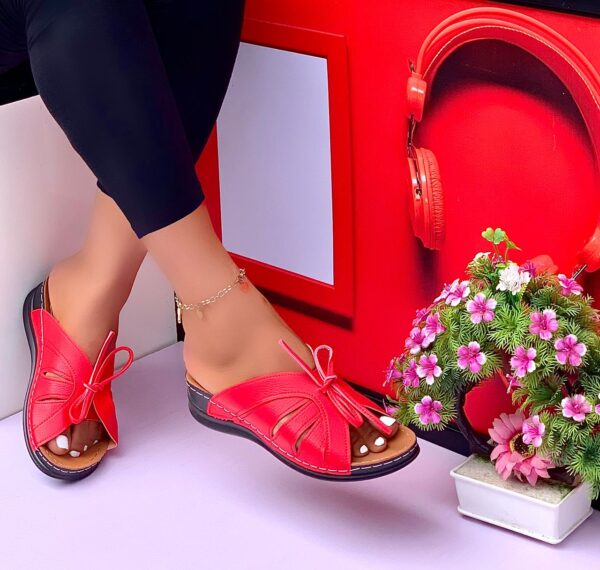 bowknot design wedge heeled slippers