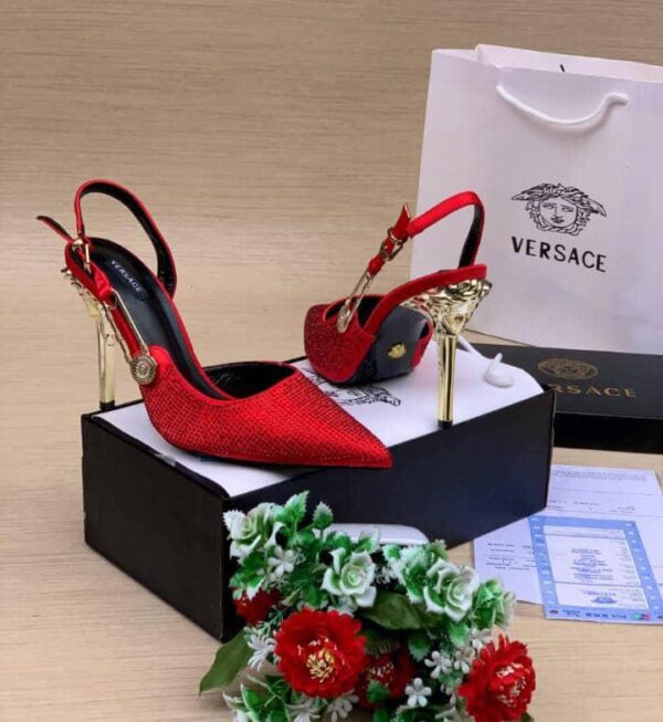 women pointed toe sling-back high heel pumps