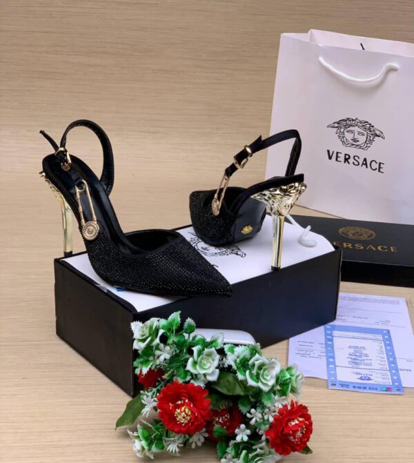 women pointed toe sling-back high heel pumps