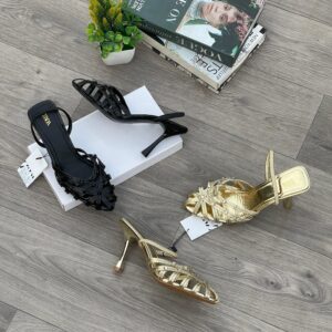 Women Studded Basket Sling-back Heels