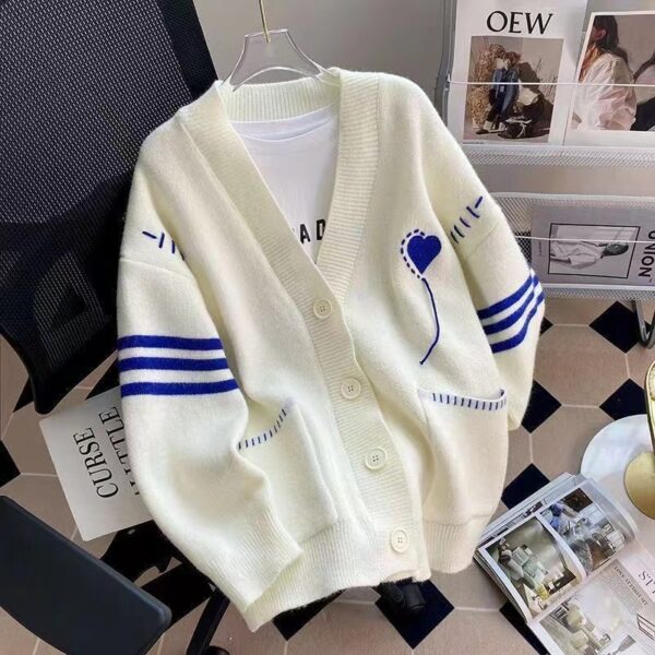 knitted love engraved cardigan