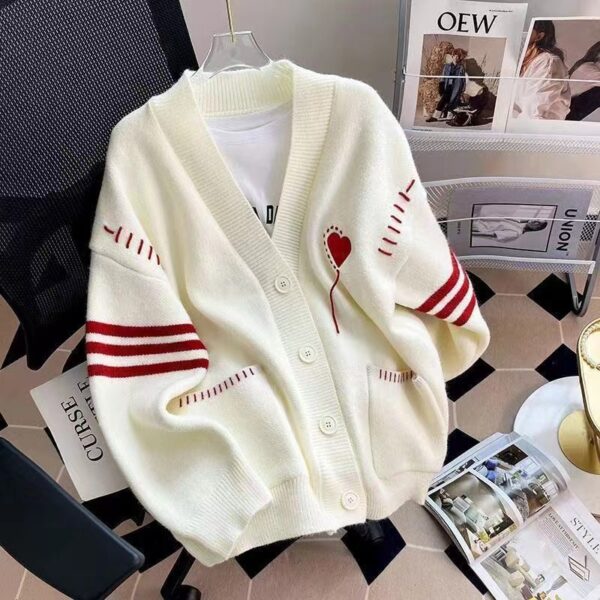 knitted love engraved cardigan
