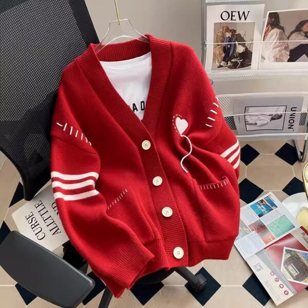 knitted love engraved cardigan