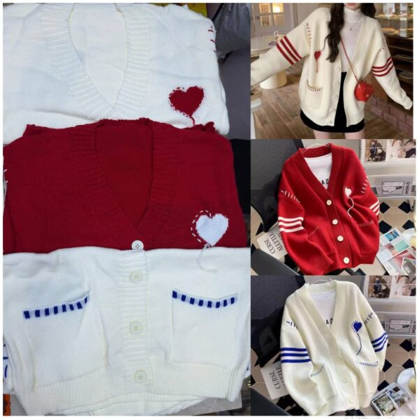 knitted love engraved cardigan